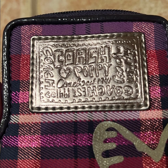 Coach Poppy Plaid Wristlet with Heart Accents - Picture 6 of 6